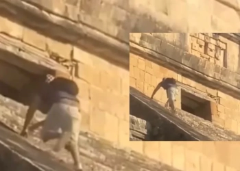 U ngjit në tempullin Maya, sulmohet nga turma para se të arrestohet turisti gjerman në Meksikë