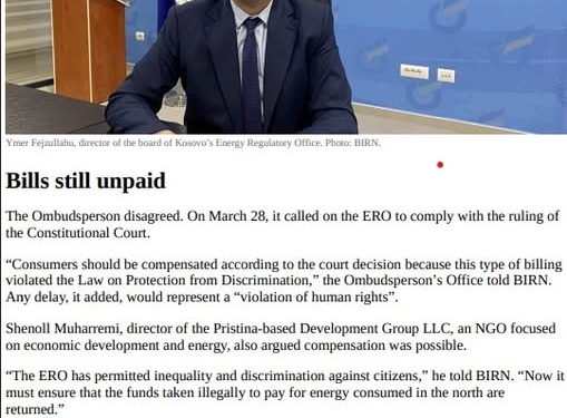 Muharremi-ZRRE-së: T’u kthehen qytetarëve miliona euro të paguara për rrymën në veri