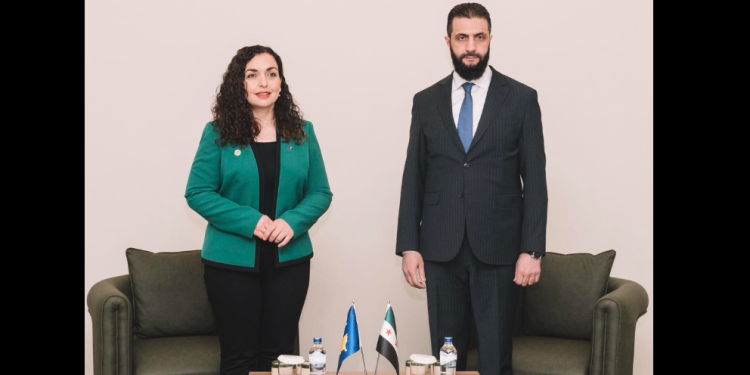 “Kosova dhe Siria ndajnë plagë të njëjta” – Osmani takohet me Presidentin e Sirisë së lirë