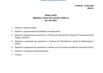 ZRrE mblidhet nesër për shqyrtimin e tarifave dhe ankesave