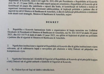 Kosova harmonizon me ShBA-në listën e organizatave të huaja terroriste
