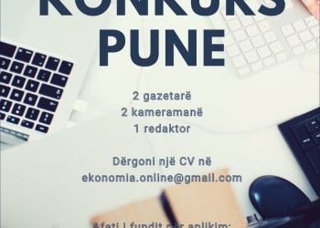 Konkurs pune në Ekonomia Online për gazetarë dhe kameramanë