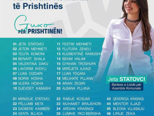 “Guxo” garon për Asamble në Prishtinë, Jeta Statovci bartëse e listës