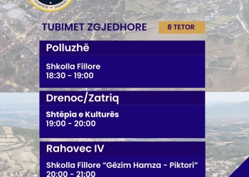 Smajl Latifi fton qytetarët në tubimet e sotme në Polluzhë, Drenoc, Zatriq dhe Rahovec