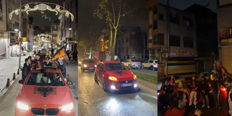 VIDEO/ Në mes të Stambollit, shqiptarët në Turqi festojnë 28 Nëntorin me flamuj e këngë patriotike