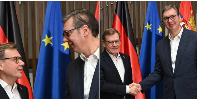 Kryediplomati gjerman nga Tirana shkoi në Beograd, Vuçiq flet për takimin me të