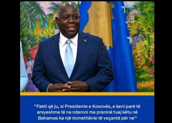 Vetëm një ditë pas njohjes, Osmani publikon deklaratën e kryeministrit të Bahameve për Kosovën