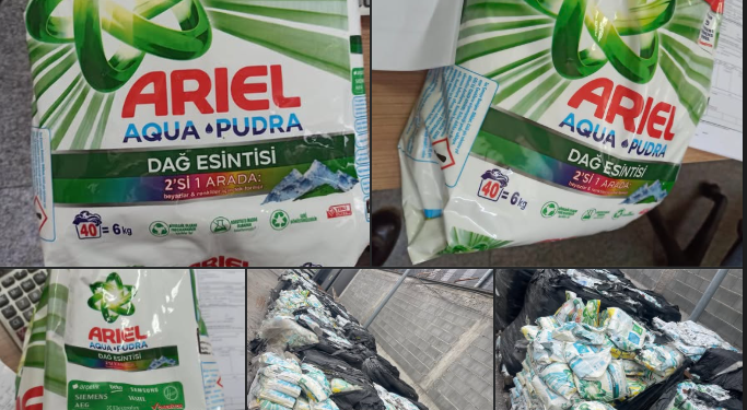 Dogana konfiskon mallra të falsifikuara me markën tregtare “Ariel”
