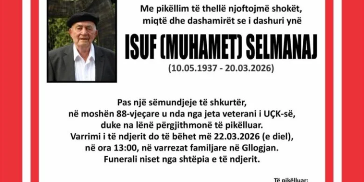 Vdes veterani i UÇK-së, Isuf Selmanaj