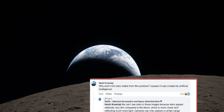 “Dyshoj që është krijuar nga AI” – Nexhi nga Kosova konteston fotot e Tokës nga misioni Artemis II, i reagon NASA