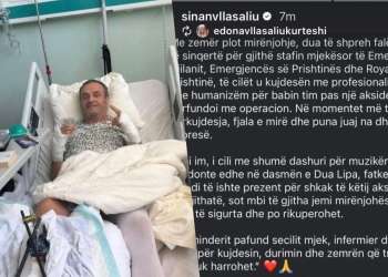 Sinan Vllasaliu në spital pas aksidentit – humb performancën në dasmën e Dua Lipës