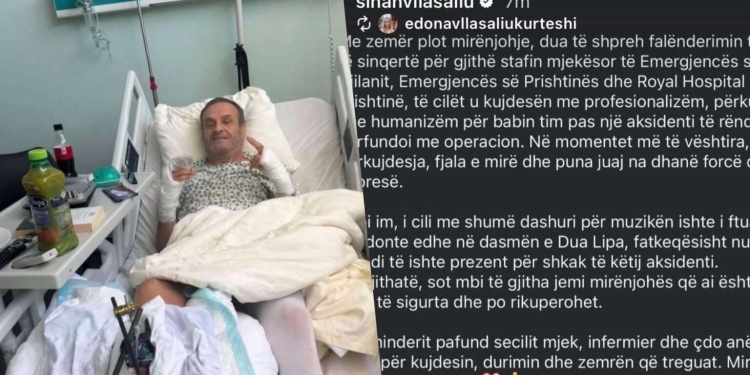 Sinan Vllasaliu në spital pas aksidentit – humb performancën në dasmën e Dua Lipës