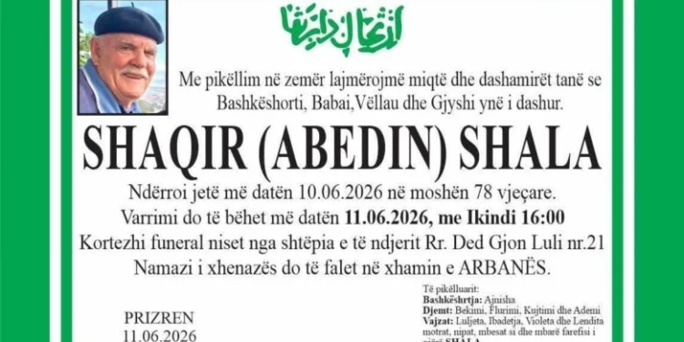 Sot varroset 78-vjeçari që u aksidentua për vdekje në Arbanë të Prizrenit