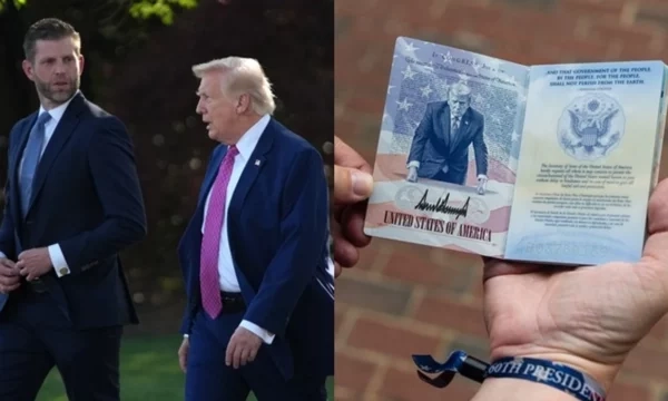 Djali i Trumpit prezanton pasaportën e re amerikane me fytyrën e babait të tij