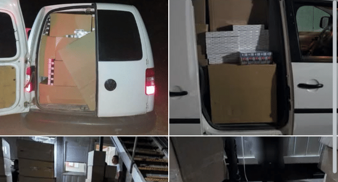 Policia ndalon një automjet me targa serbe në Leposaviq, gjenden cigare të kontrabanduara