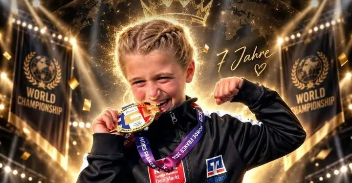 Vetëm 7 vjeçe, Adea Azemi shpallet kampione e botës në sportet marciale – triumfon në Francë